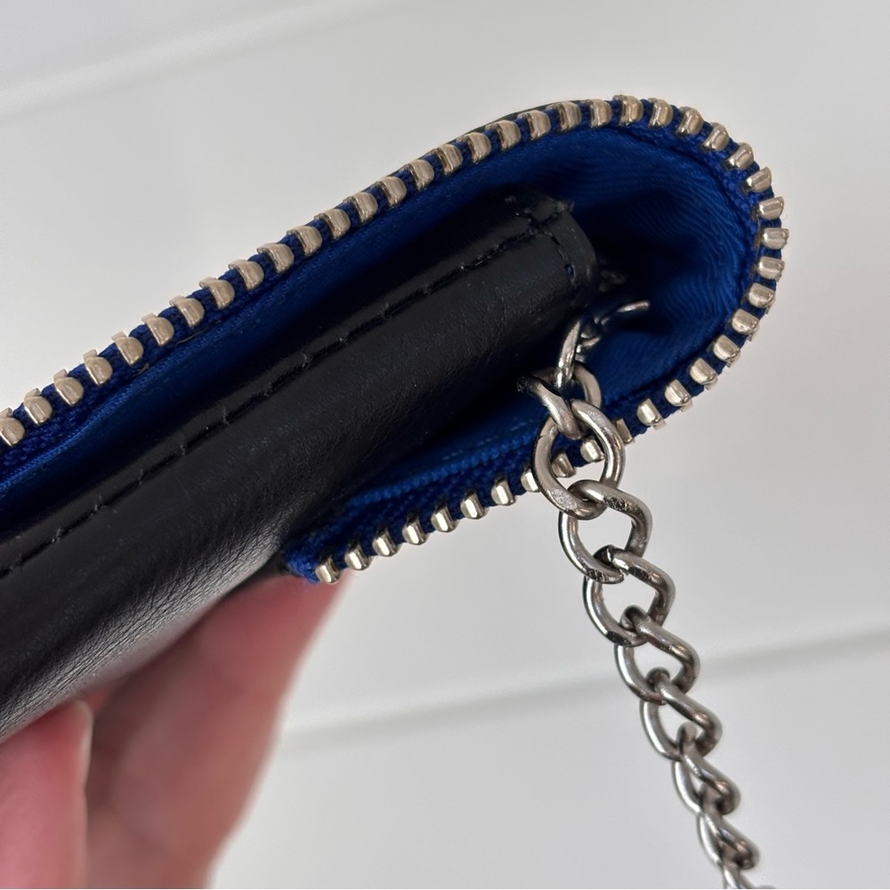 Halogen "Date Night" Asymmetrical Flap Clutch Black Leather - Picture 6 of 16